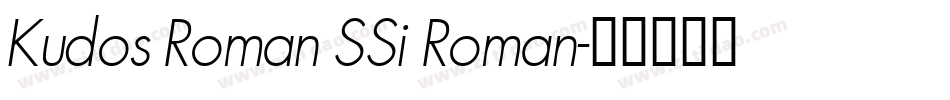 Kudos Roman SSi Roman字体转换